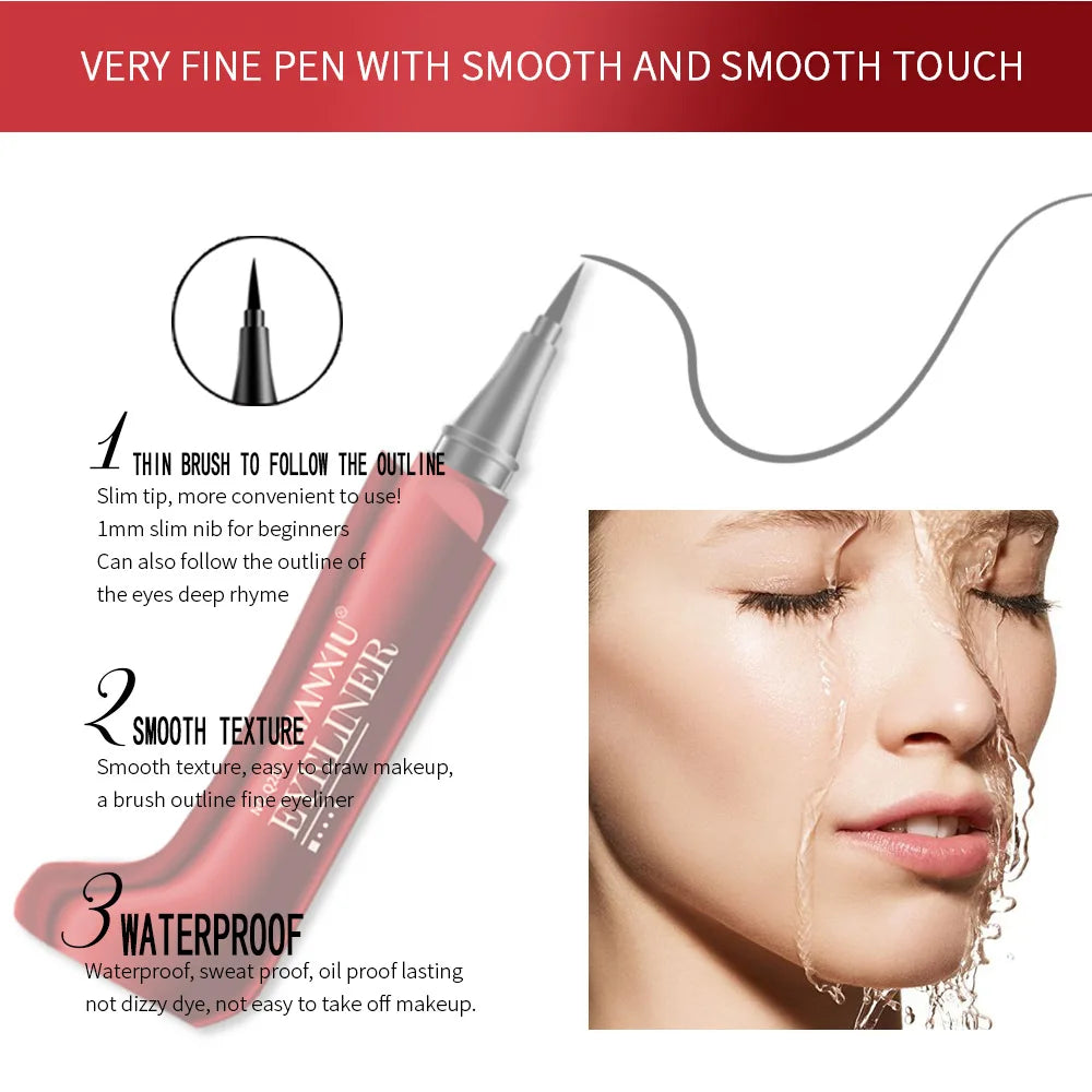 Waterproof Black Eyeliner Pen – Smudge-Proof & Sweat-Resistant Eyeliner Pen QXL