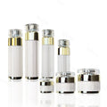 Pearl White Acrylic Refillable Cosmetic Jar & Pump Bottle Cosmetic Refill Jar QXL 10g jar As shown
