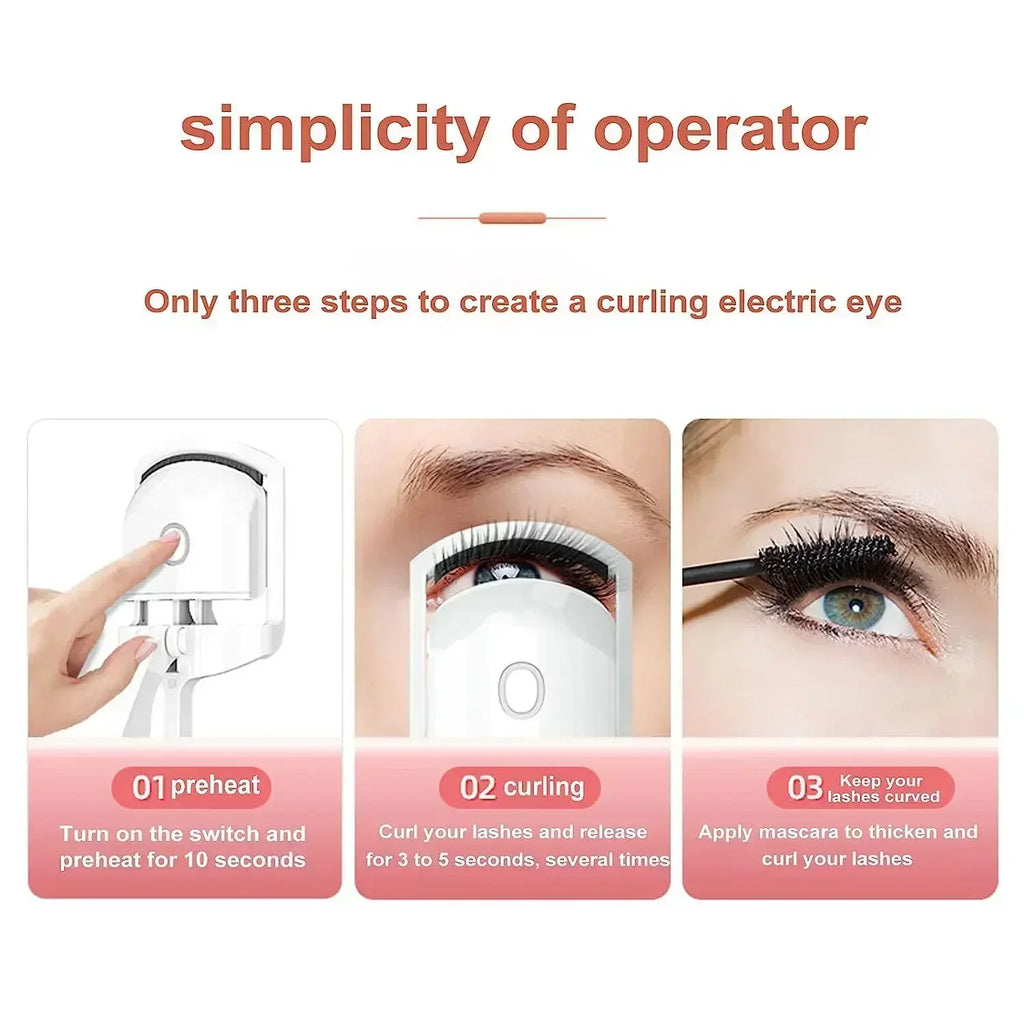 USB Rechargeable Electric Eyelash Curler | Quick Heat Portable Electric Eyelash Curler QXL