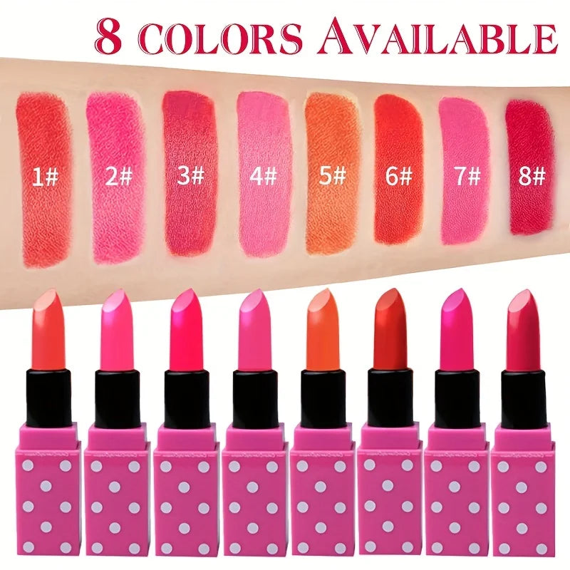 8-Shade Velvet Lipstick | Waterproof Long-Lasting Lip Colour Velvet Matte Lipstick QXL