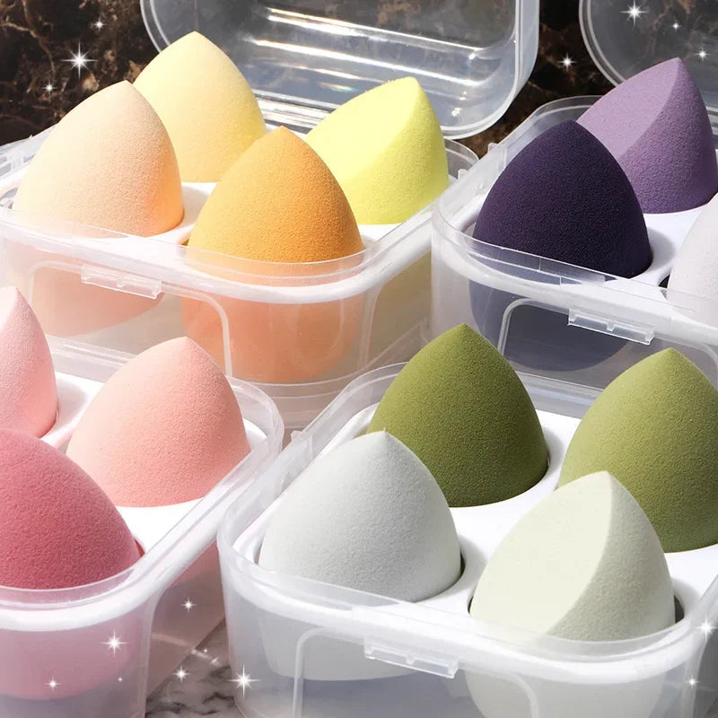 MOZHOU 4-Pack Beauty Blender Makeup Sponge Set | Egg Carton Makeup Sponge Set QXL