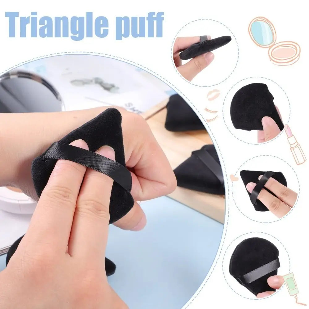 Washable Triangle Velvet Powder Puff | Pure Cotton Face Sponge Makeup Powder Puff QXL