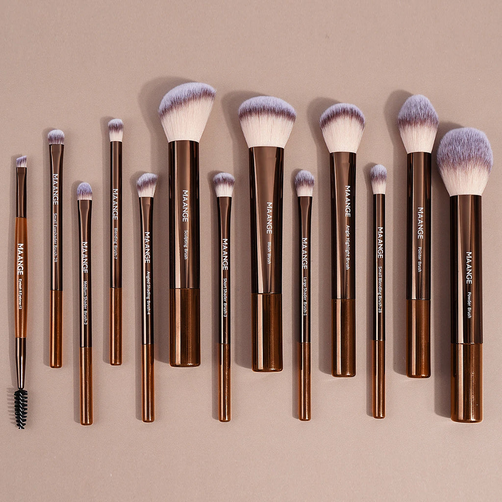 MAANGE 13-Pc Makeup Brush Set | Foundation, Blush & Kabuki Makeup Brush Set QXL