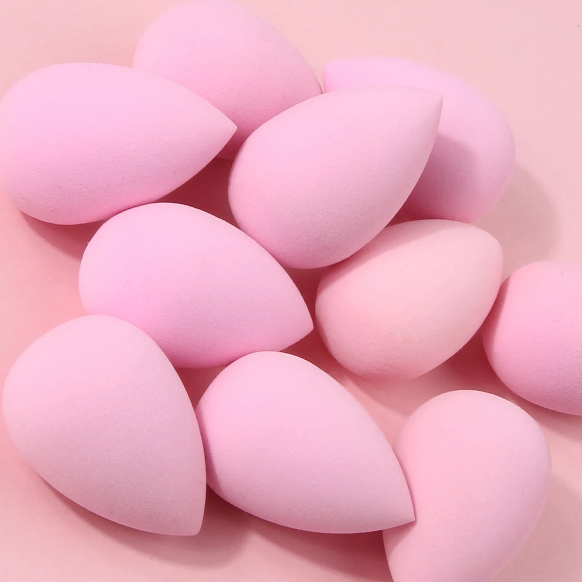 10-Pack Mini Pink Makeup Sponge Eggs | Water-Expanding Blender Makeup Sponge Set QXL
