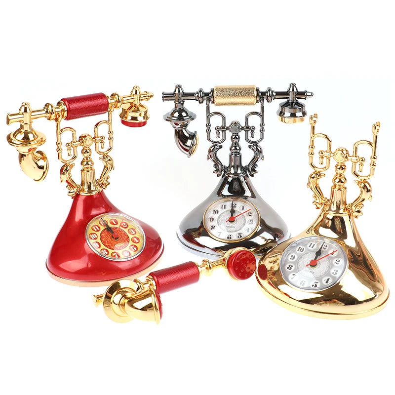 Retro Alarm Clock Telephone Model | Vintage Desktop Ornament Desktop Ornament QXL