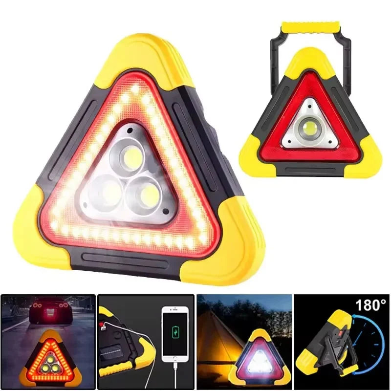3-in-1 Solar Emergency Triangle Warning Light | 6400mAh Emergency Warning Triangle QXL