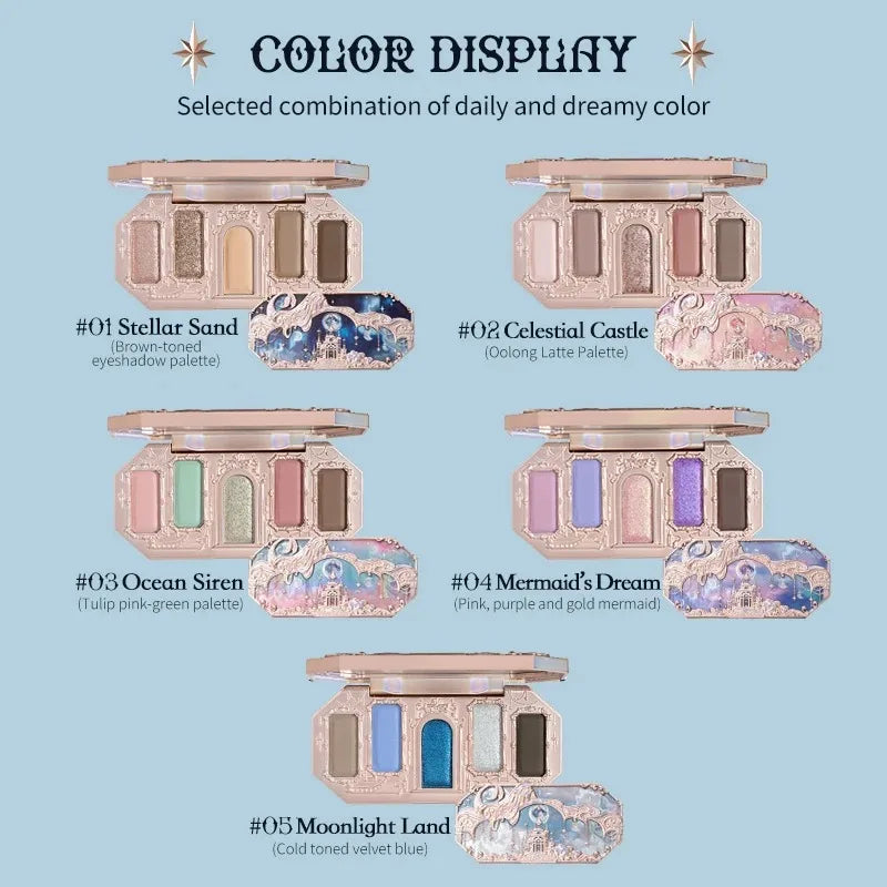 Flower Knows Moonlight Mermaid 5-Color Eyeshadow Palette Eyeshadow Palette QXL
