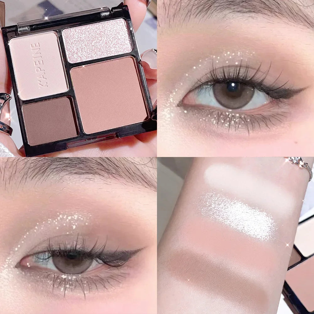 4-Color Eyeshadow Palette | Glitter, Shimmer & Matte Shades Eyeshadow Palette QXL