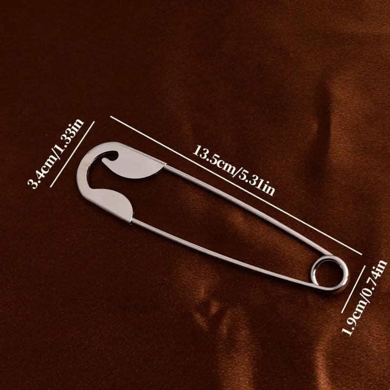 Safety Pin Hair Claw Clip | Large Metal Barrette for Thick Hair Hair Claw Clip QXL