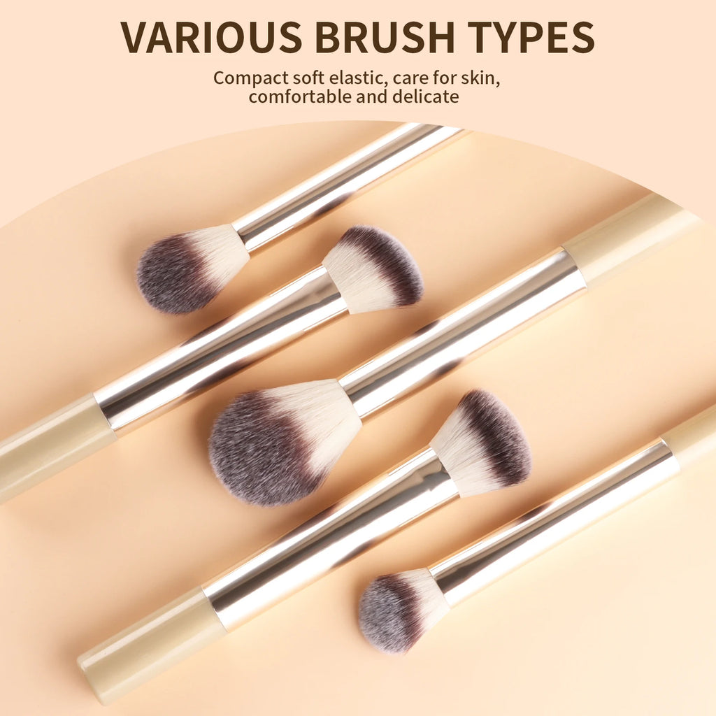 13-Pc Makeup Brush Set with Bag, Sponge & Puff | Ronshadow Makeup Brush Set QXL
