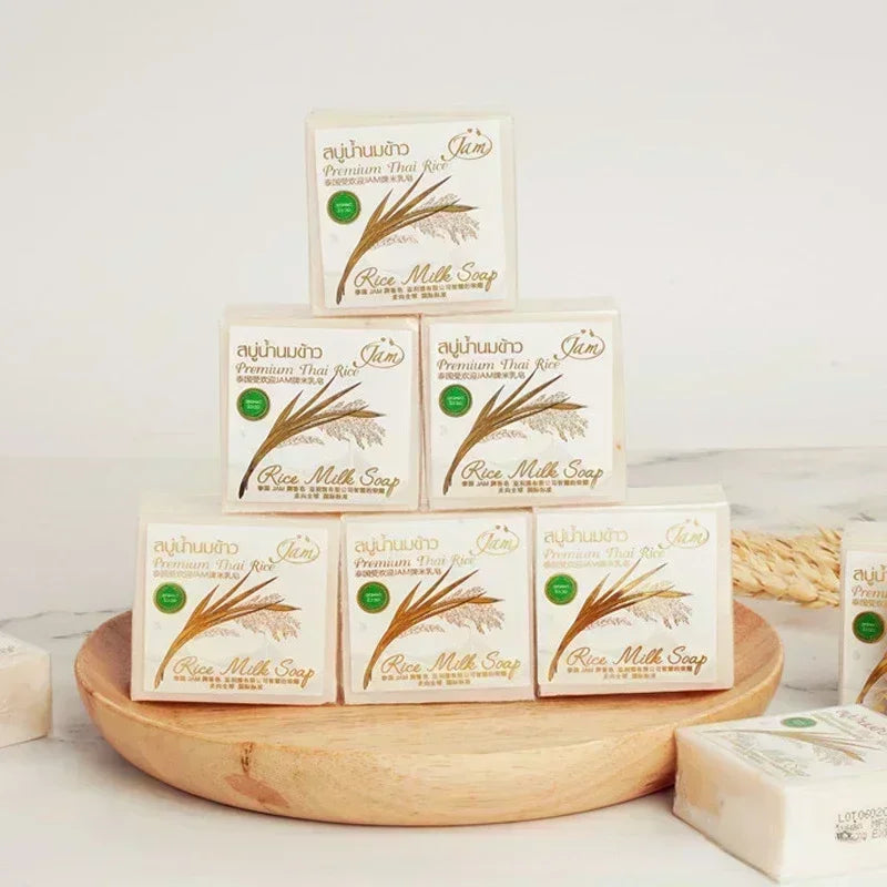 JAM Rice Milk & Goat Milk Handmade Soap | Brightening 4-Pack Handmade Bar Soap QXL