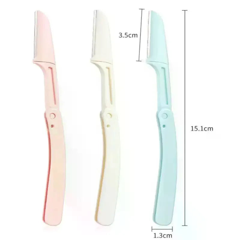 3-Pack Folding Eyebrow Razor & Facial Hair Trimmer Set Eyebrow Razor Set QXL