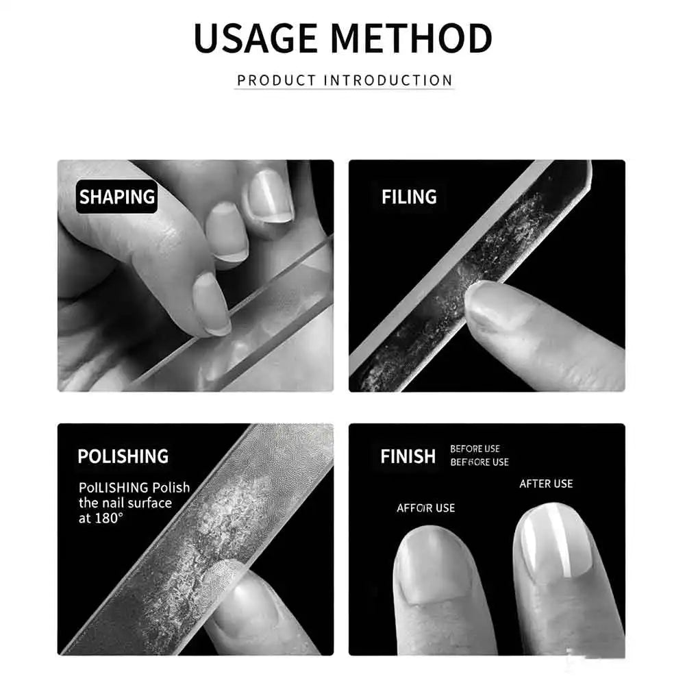 VVOCCI Nano Glass Nail File – Crystal Buffer & Polisher Glass Nail File QXL