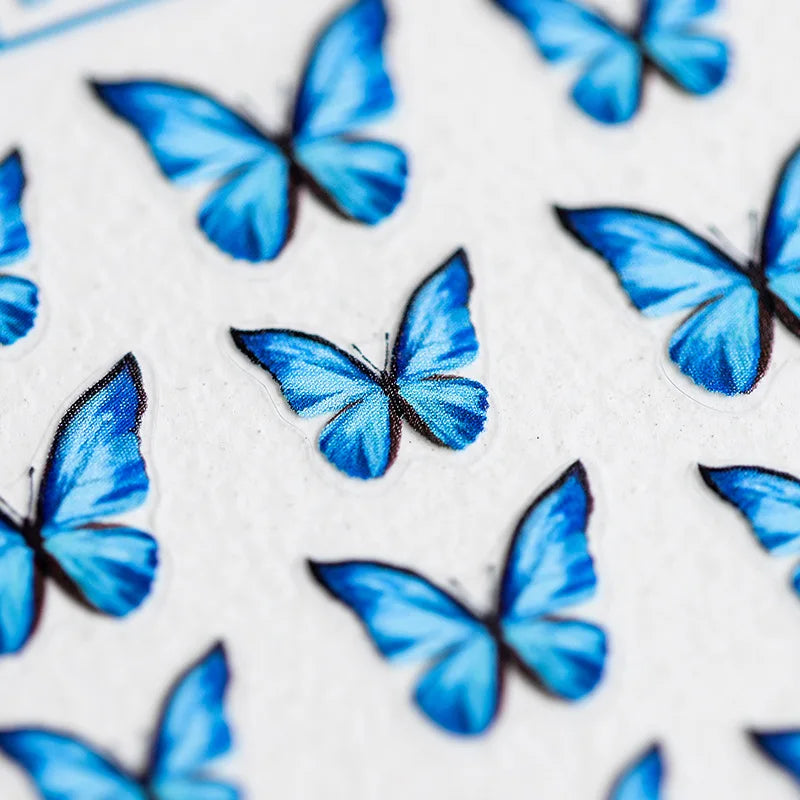 5D Butterfly Nail Art Stickers – Kawaii Black & Blue Decals Nail Art Stickers QXL