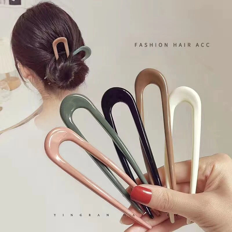 Korean Shell Hair Sticks & U-Shape Hairpins | Bun Maker Hair Stick Hairpin QXL