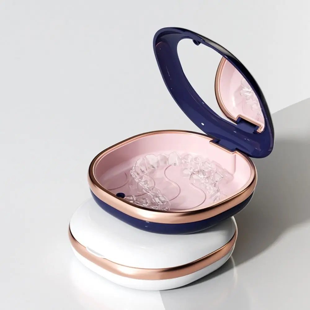 Portable Retainer Case with Mirror & Drain | Aligner Box Retainer Storage Case QXL