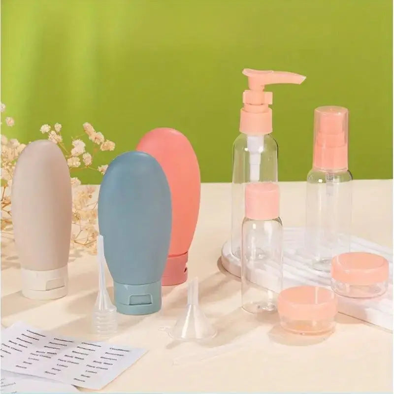 11-Piece Leak-Proof Refillable Travel Bottle Set | Shampoo & Lotion Travel Bottle Set QXL