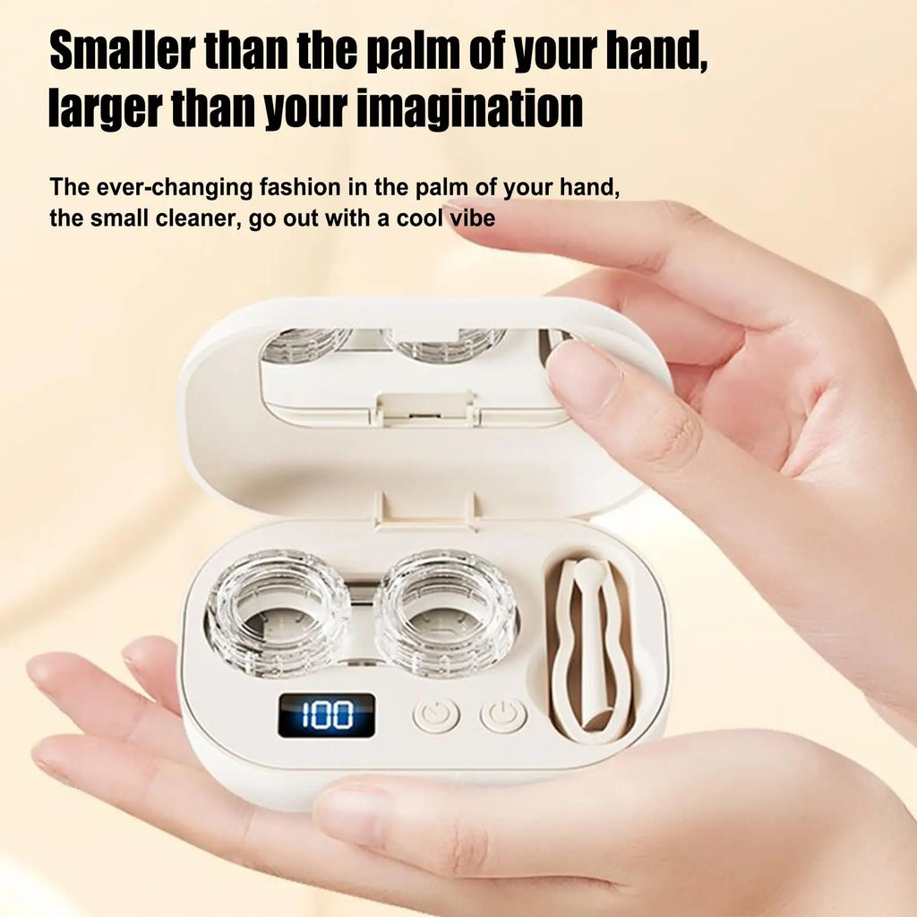 Ultrasonic Contact Lens Cleaner Case | USB-C, 3-Min Clean Lens Cleaning Case QXL