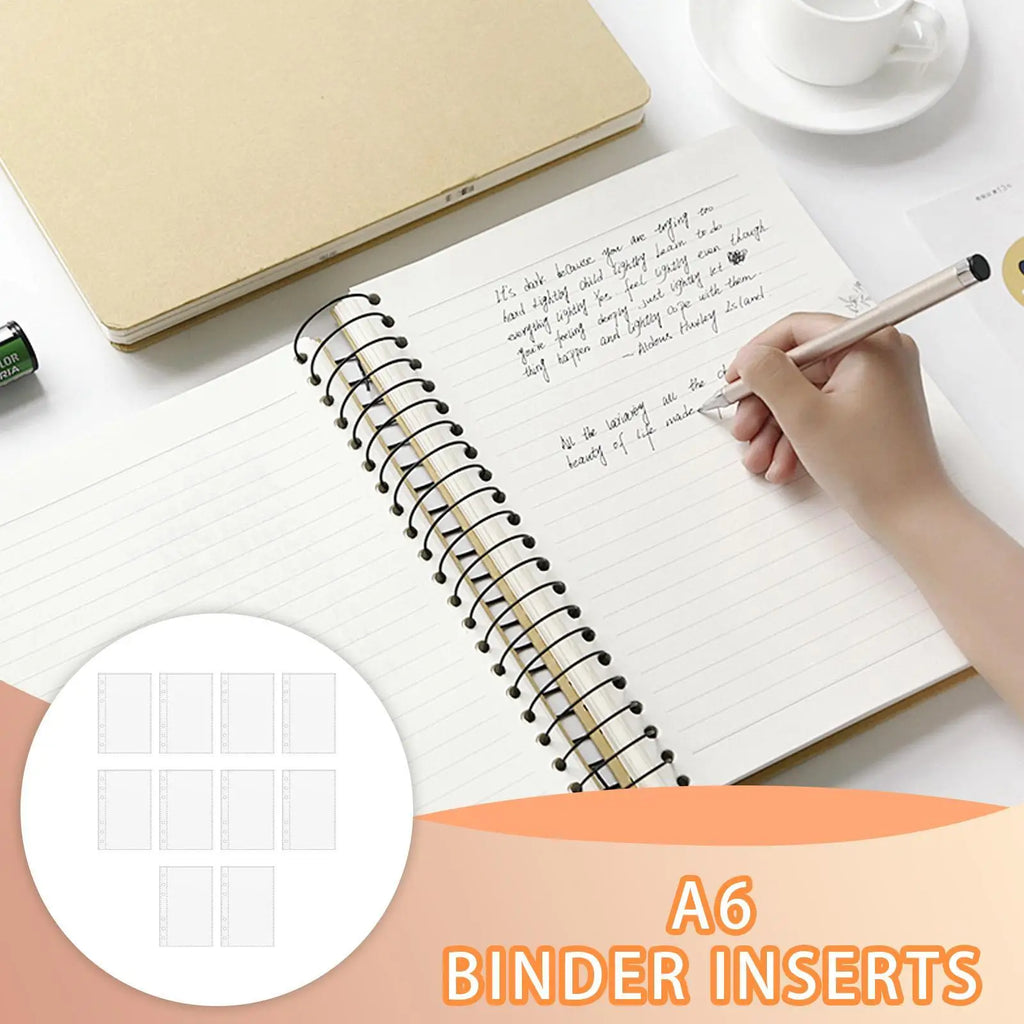10-Pack A6 Binder Inserts | Clear Top-Loading Pocket Sleeves Binder Pocket Sleeves QXL