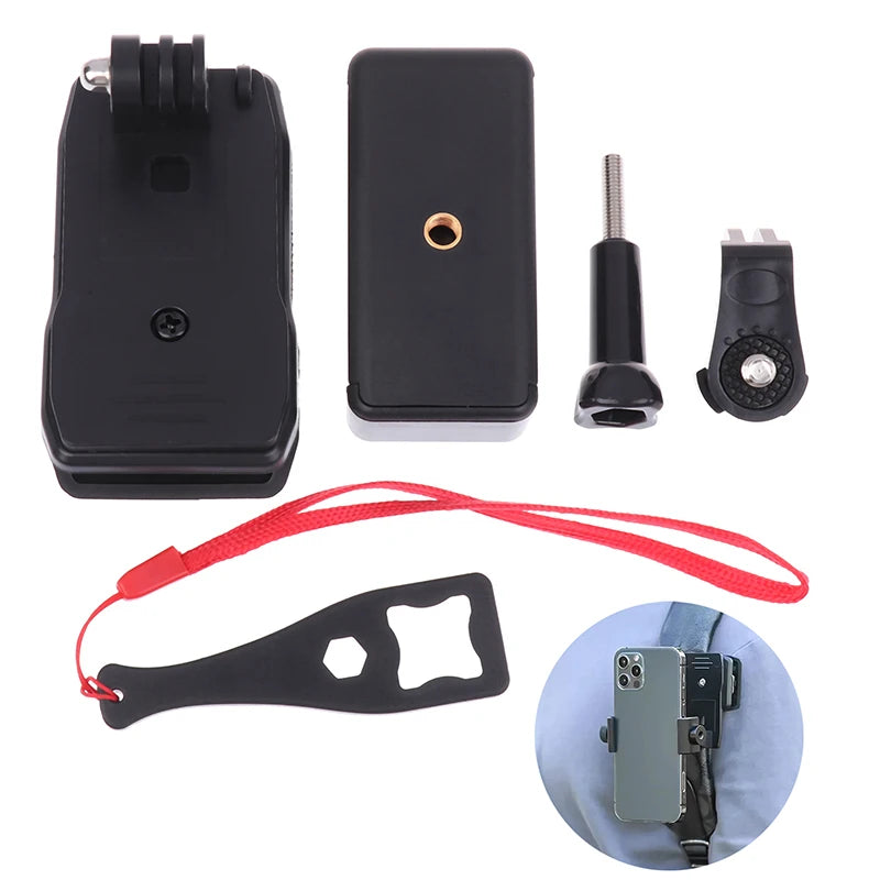 Backpack Strap Phone Mount | Anti-Slide 360° Clip Holder Phone Strap Mount QXL