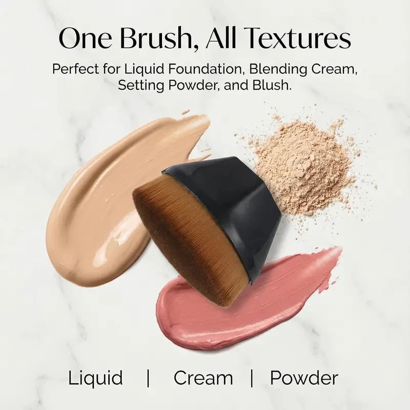 2-Pack Flat Top Foundation Brushes | Vegan Synthetic Bristles Foundation Brush Set QXL