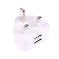 UK 3-Pin Wall Charger | 1 & 2 USB Ports 5V 2.1A Adapter USB Wall Charger QXL 2 USB Port