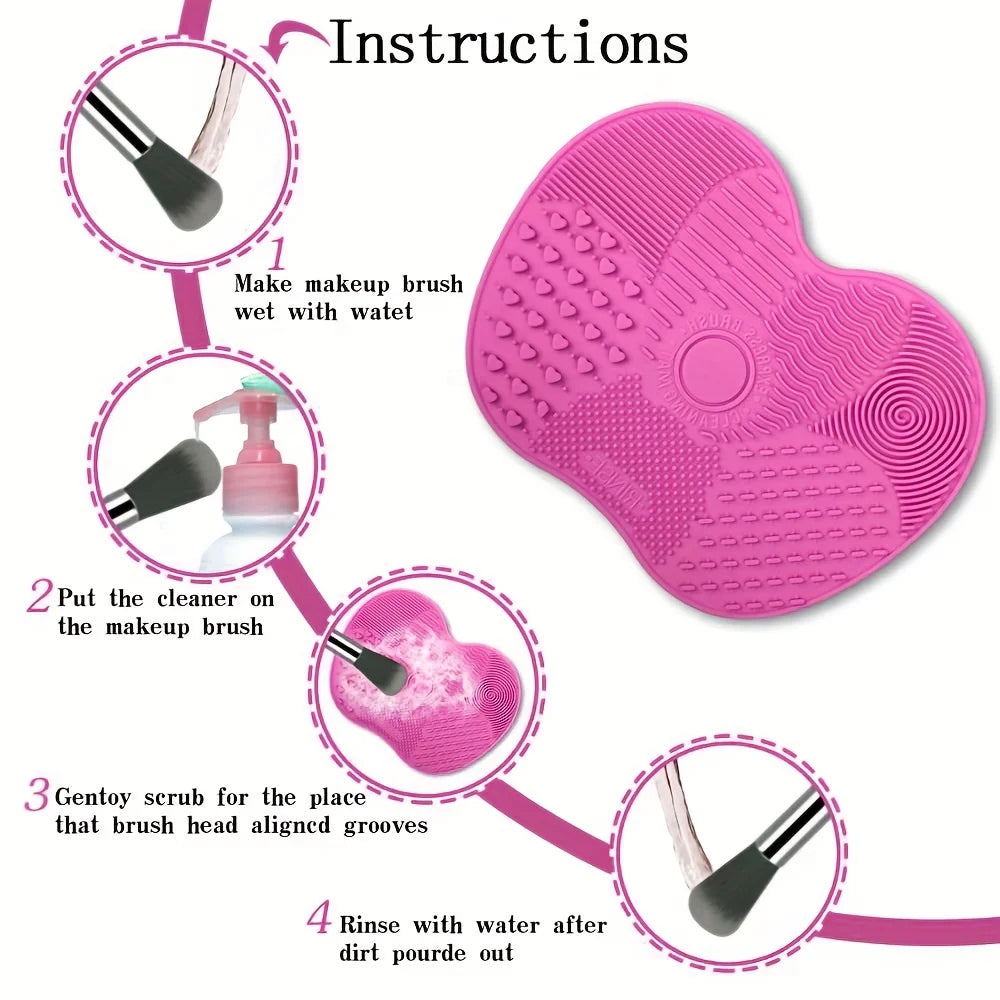 Silicone Apple Makeup Brush Cleaner Pad with Suction Cup Brush Cleaner Pad QXL