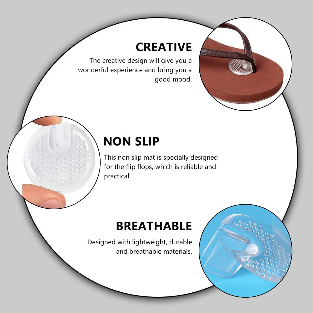 4-Pack Gel Flip-Flop Forefoot Pads | Non-Slip Sandal Cushions Forefoot Cushion Pads QXL
