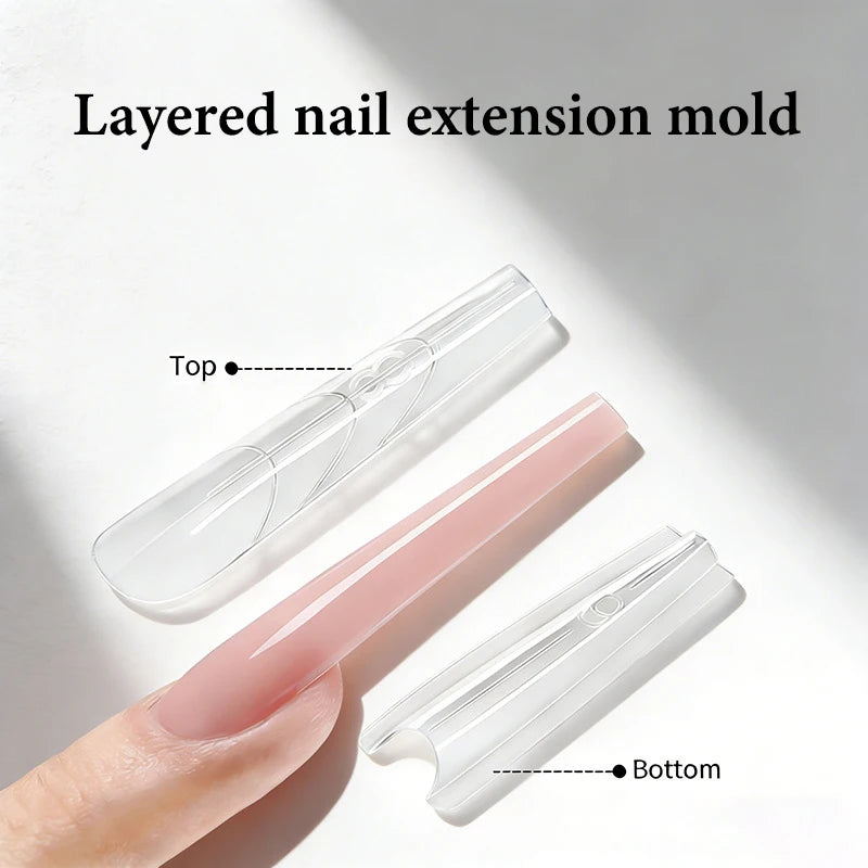 60-Pc Sandwich Dual Nail Forms | 15 Sizes Coffin & Almond Dual Nail Forms QXL