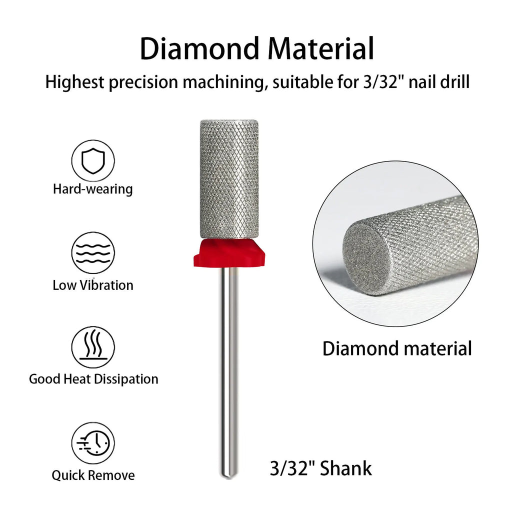 5-Pc Diamond & Tungsten Carbide Nail Drill Bits Set Nail Drill Bits QXL