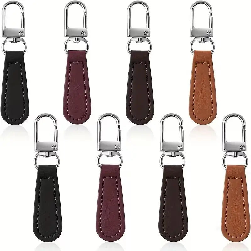 4-Pack Leather & Metal Zipper Pulls – Detachable, 4 Colors, 69mm Zipper Pulls QXL