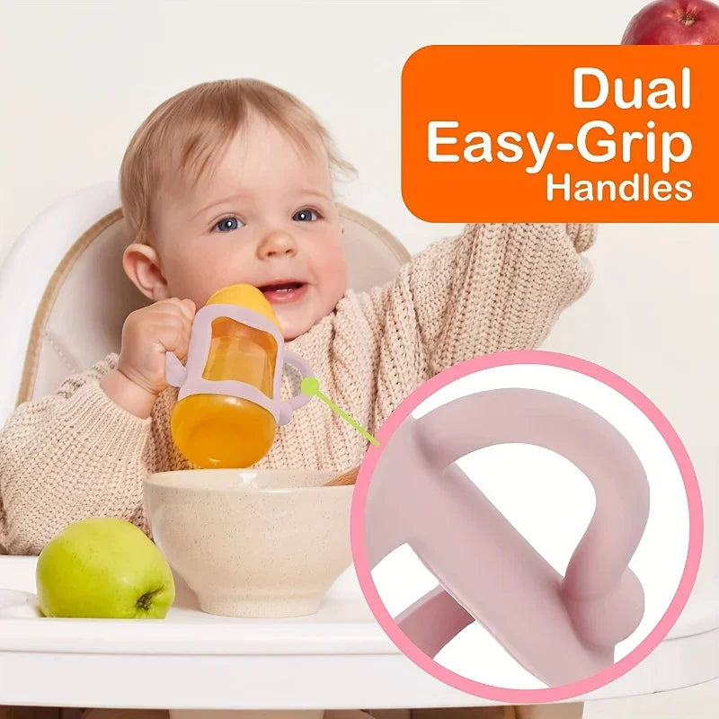 vvocci BPA-Free Silicone Baby Bottle Handle – Easy Grip Baby Bottle Handle QXL