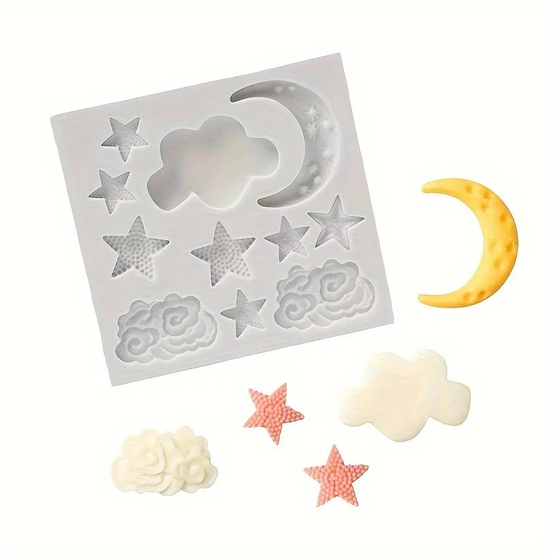 Moon Star Cloud Silicone Baking Mold – Cake & Candy Decoration Silicone Baking Mold QXL
