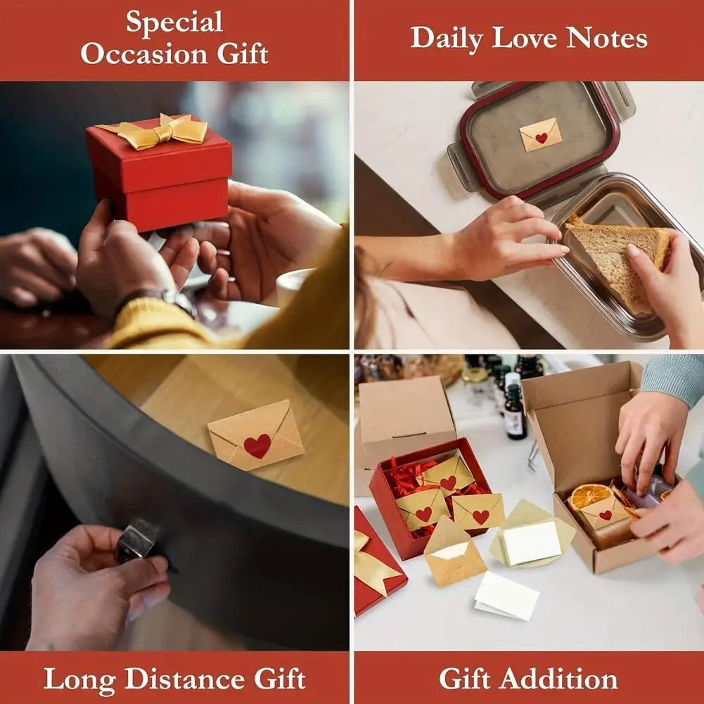 DIY Love Notes Box – 30/60 Blank Mini Cards & Envelopes DIY Note Card Set QXL