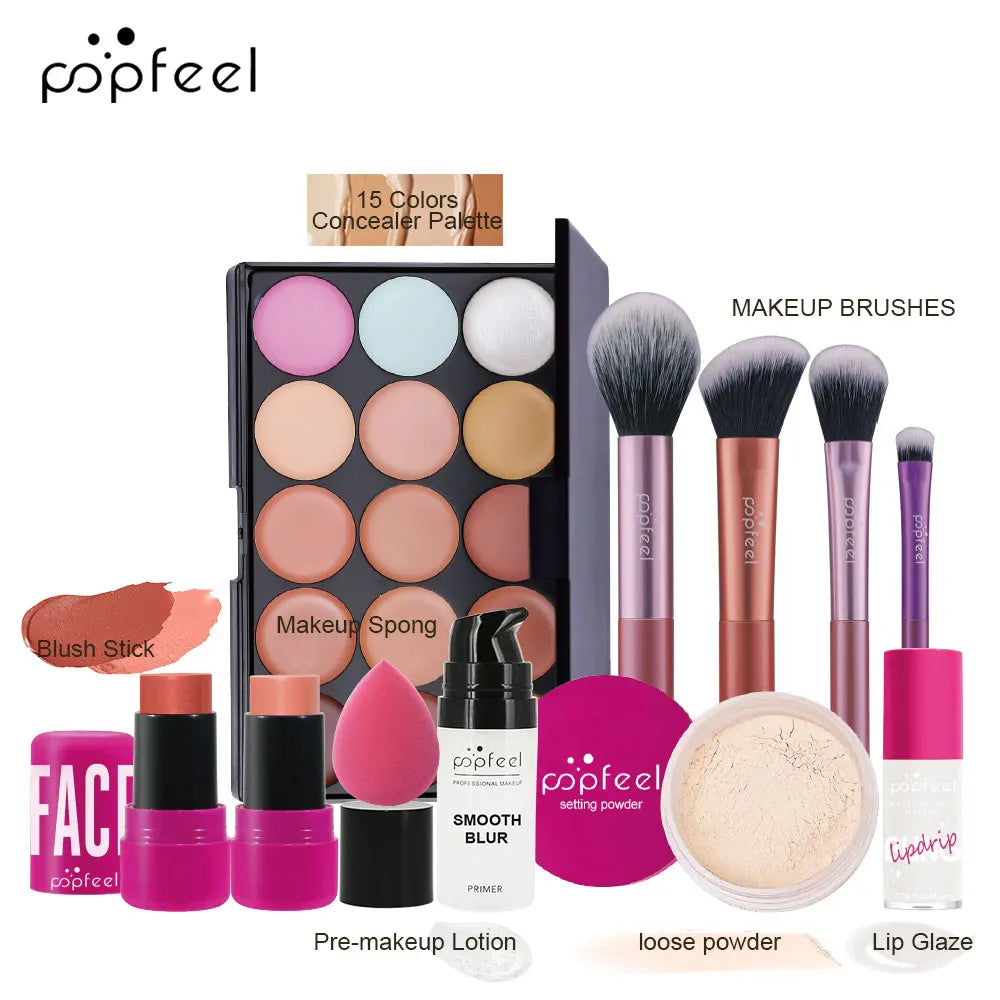 POPFEEL All-in-One Face Makeup Kit | Beginner Makeup Set Face Makeup Kit QXL