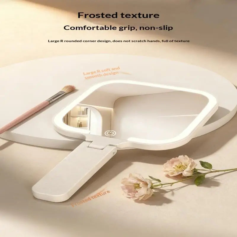 LED Foldable Makeup Mirror | 3-Color Touch Screen Vanity LED Vanity Mirror QXL