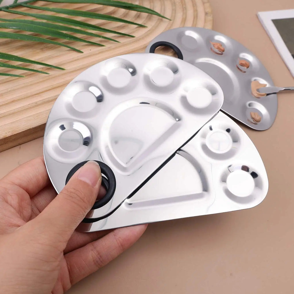 Stainless Steel Makeup Mixing Palette & Spatula Set Makeup Mixing Palette QXL