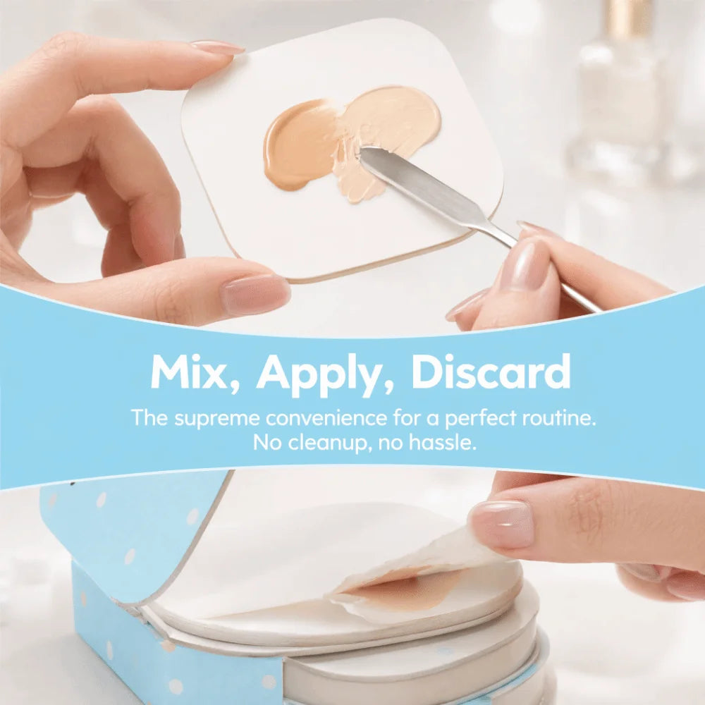 Disposable Makeup Color Mixing Paper Pad | 100 Sheets Makeup Mixing Pad QXL