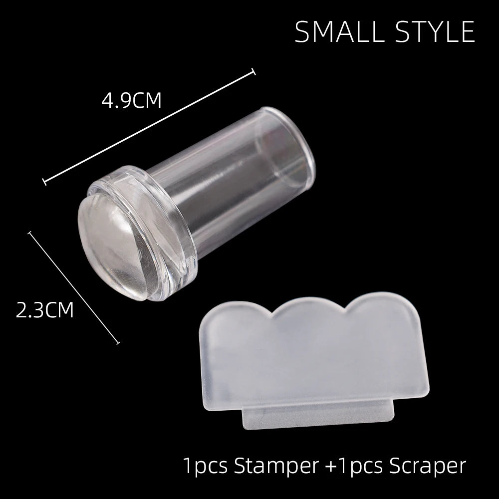 Transparent Nail Stamper & Scraper | French Manicure Tool Nail Art Stamper QXL