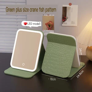 LED Vanity Mirror with Lights | Rechargeable Desktop Makeup Mirror LED Vanity Mirror QXL Extra large green China Mainland