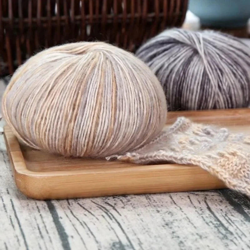 Rainbow Wool Alpaca Blend Yarn Ball | Worsted Weight 50g Knitting Crochet Yarn QXL
