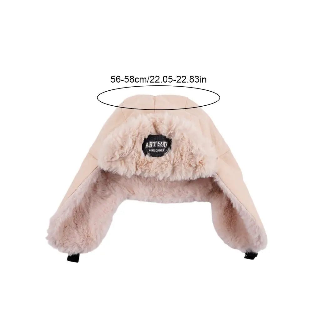 Plush Trapper Hat with Ear Flaps | Winter Ski Pilot Cap Winter Trapper Hat QXL
