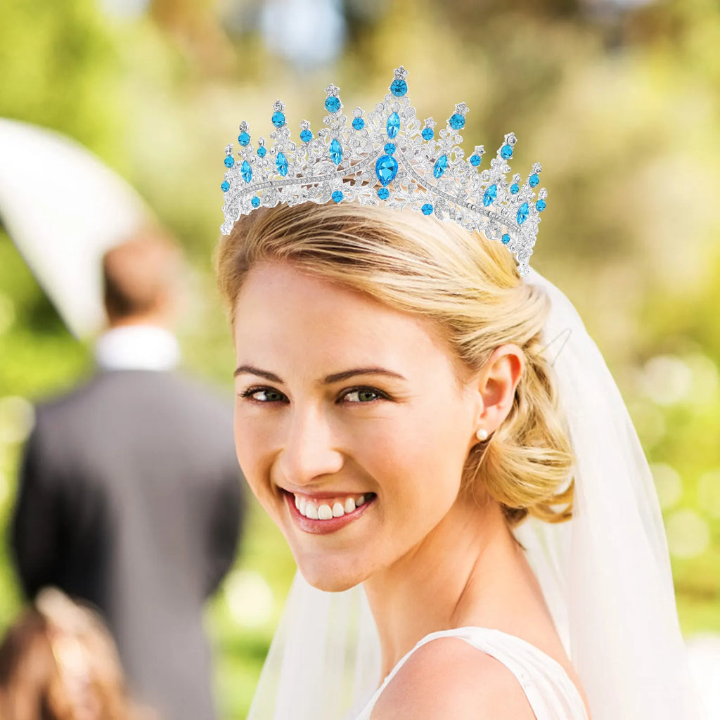 Crystal Rhinestone Crown Tiara | Wedding & Birthday Headpiece Crystal Crown Tiara QXL