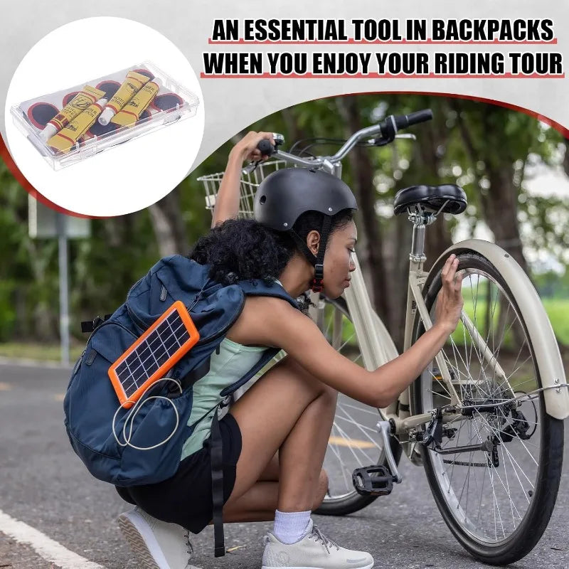 Bike & Motorcycle Tire Puncture Repair Kit – Patches & Glue Tire Repair Kit QXL