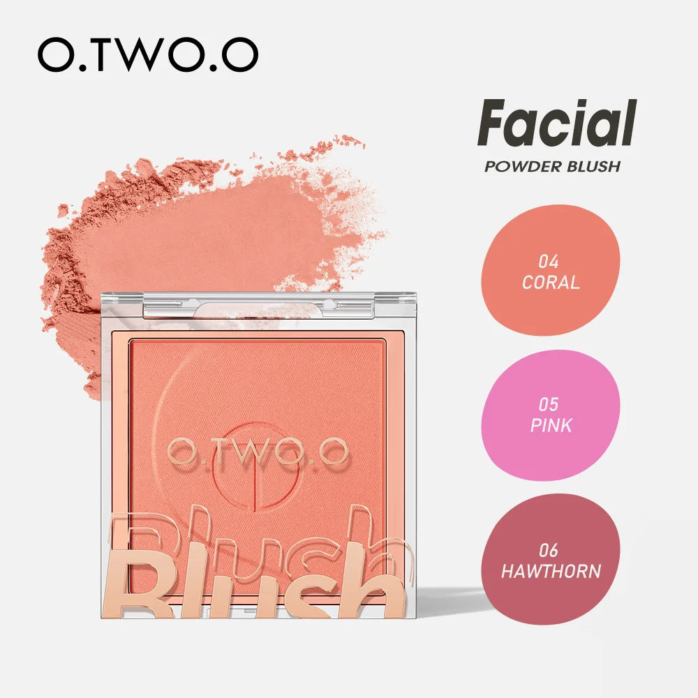 O.TWO.O 6-Color Mineral Blush Palette | Matte & Shimmer Contour Blush Contour Palette QXL
