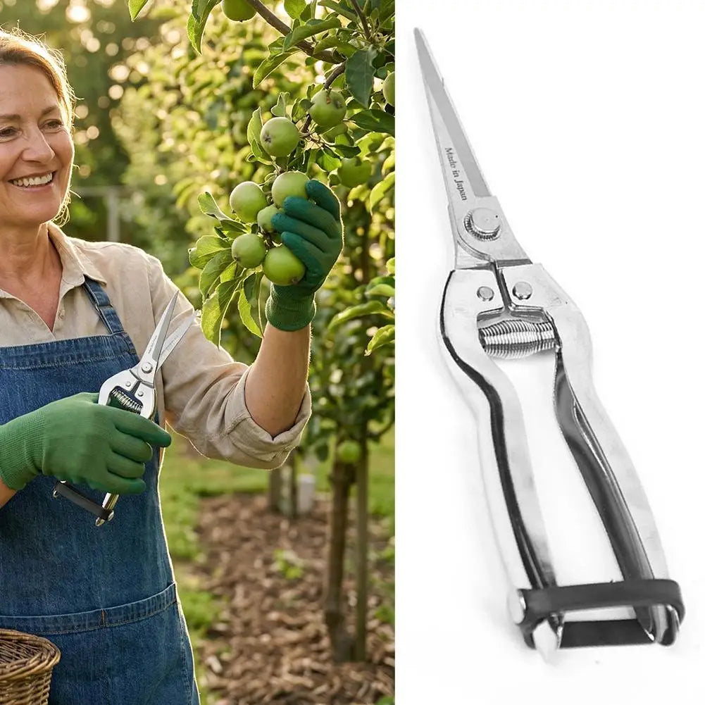 Stainless Steel Pruning Shears | Spring-Assist Garden Trimmer Garden Pruning Shears QXL