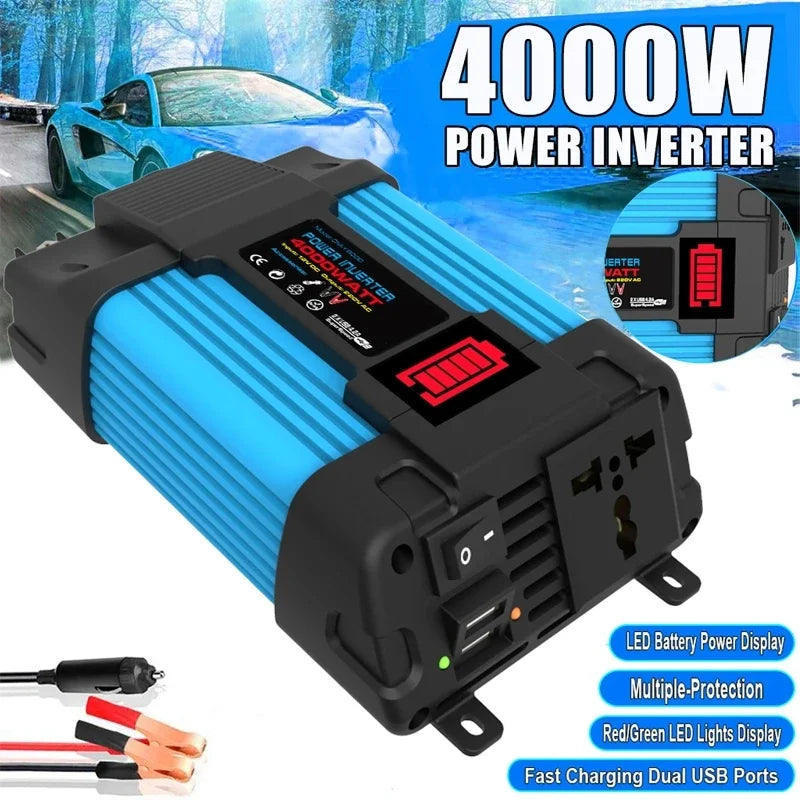 6000W Peak Modified Sine Wave Car Power Inverter Dual USB Car Power Inverter QXL 4000w