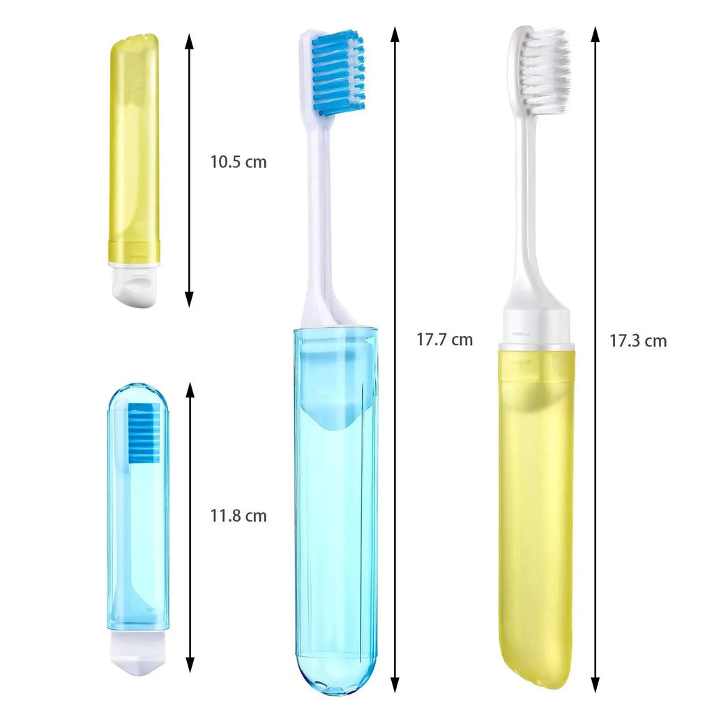 5-Pack Folding Travel Toothbrush | Soft Bristles, Portable Travel Toothbrush QXL
