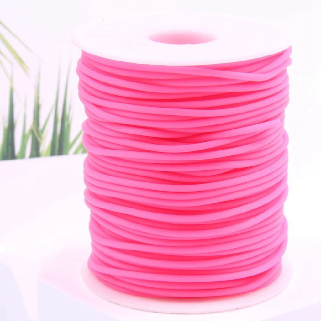 50m Hollow Rubber Tubing 2mm | Jewelry Cord & Wire Cover Spool Jewelry Craft Cord QXL