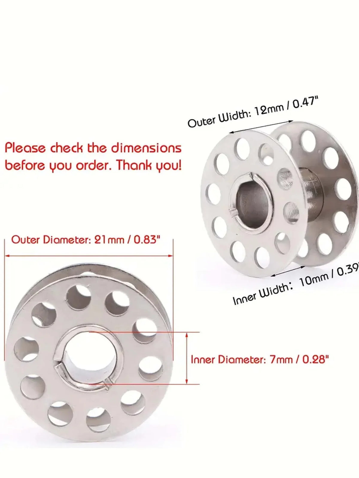 Stainless Steel Bobbins for Brother Sewing Machines – 5/12/24 Pack Sewing Machine Bobbins QXL